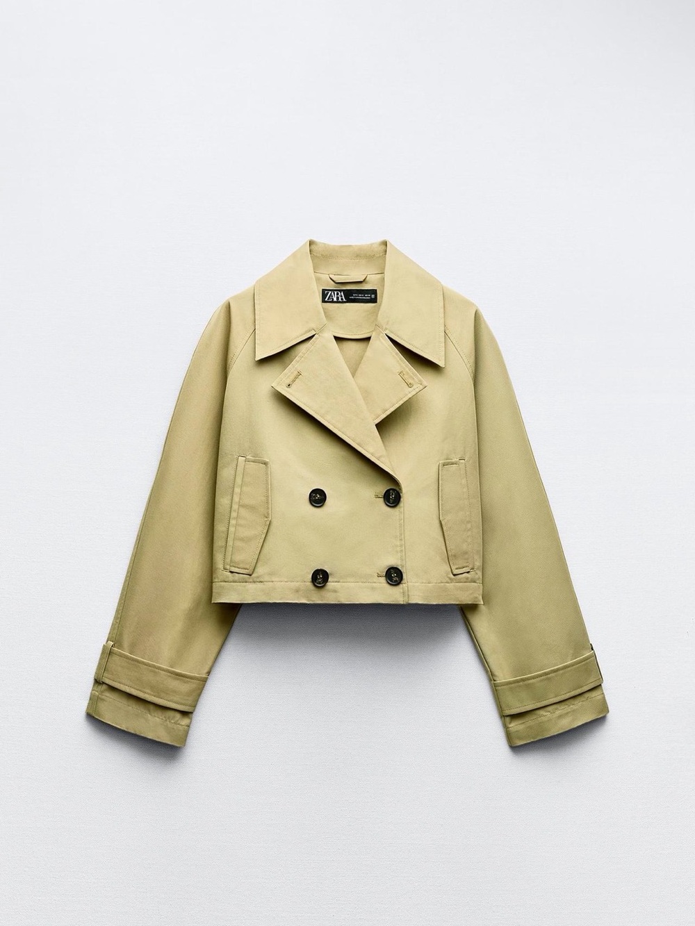Zara Cropped Double-Breasted Trench Coat